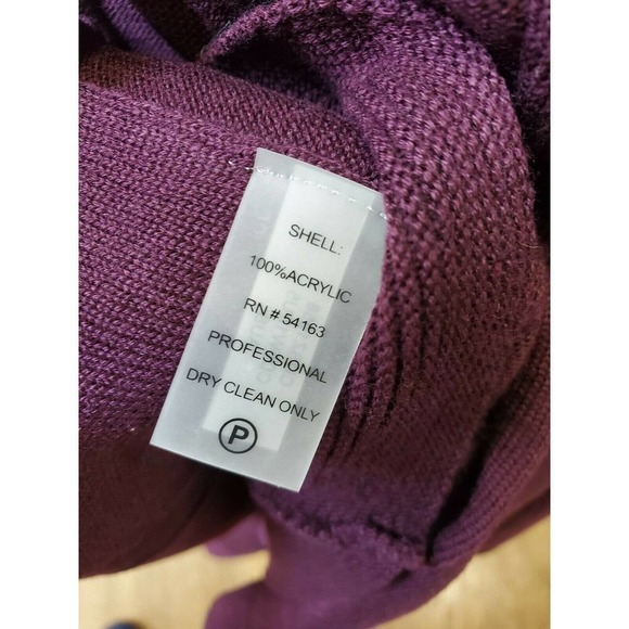 Calvin Klein Women Purple 100% Acrylic Long Sleeve Turtle Neck Knee Length Dress - Picture 11 of 12